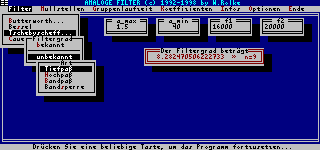 Bildschirmfoto von ANALOGE FILTER