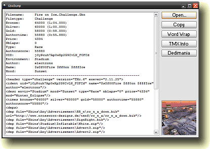 Screenshot of GbxDump