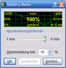 Bildschirmfoto von BatMeter
