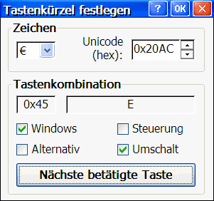 Bildschirmfoto von HotKeys (Tastenk�rzel festlegen)