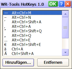 Bildschirmfoto von WR-Tools HotKeys 1.0